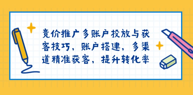 竞价推广多账户投放与获客技巧，账户搭建，多渠道精准获客，提升转化率好创网-专注分享网络创业落地实操课程 – 全网首发_高质量项目输出好创网